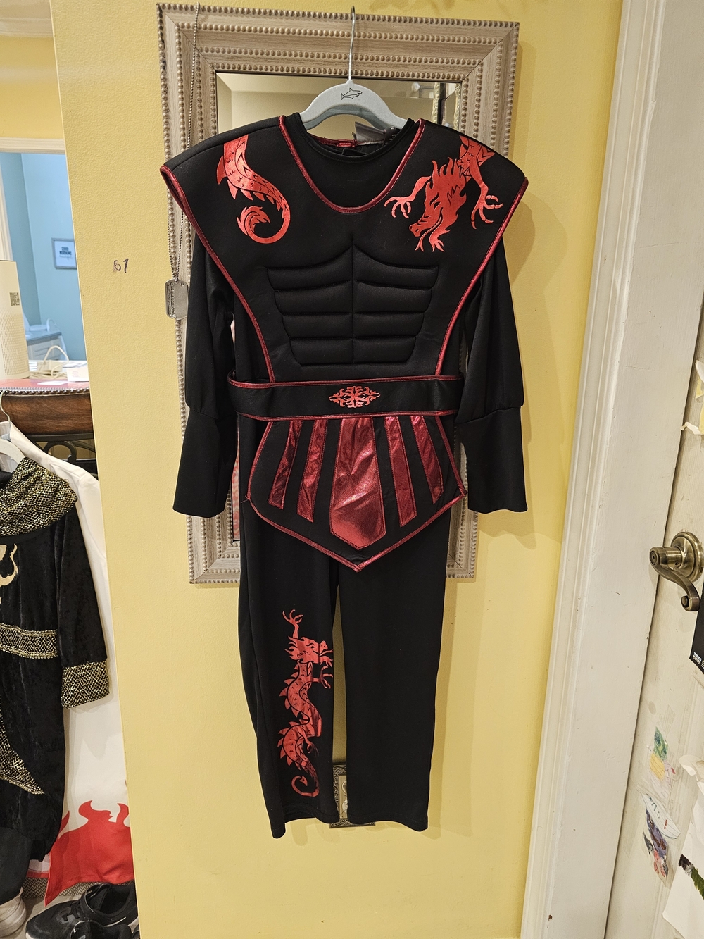 Dream Play Imagine Kids Red and Black Dragon Knight Ninja Costume